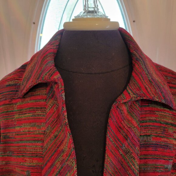 Coldwater Creek Womens Multicolor Tapestry Striped Jacket M - Picture 3 of 6
